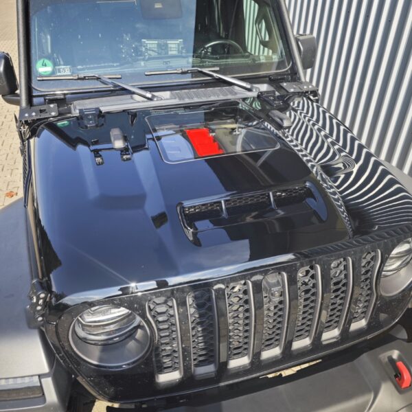 Motorhaube mit Echtglas-Einsatz Wrangler JL/JT Motorhaube mit Echtglas-Einsatz Wrangler JL/JT